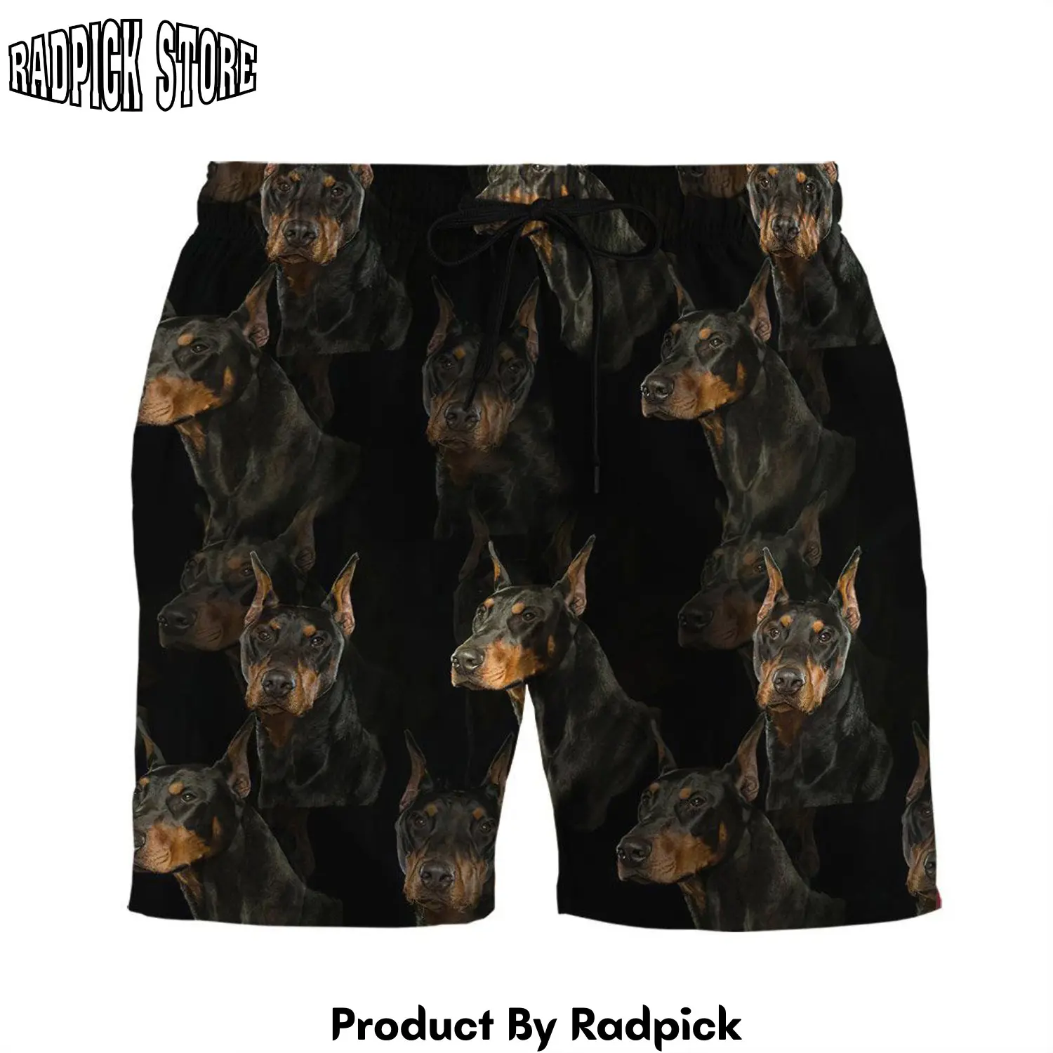Radpick 3d doberman dogs custom beach shorts swim trunks rp631573